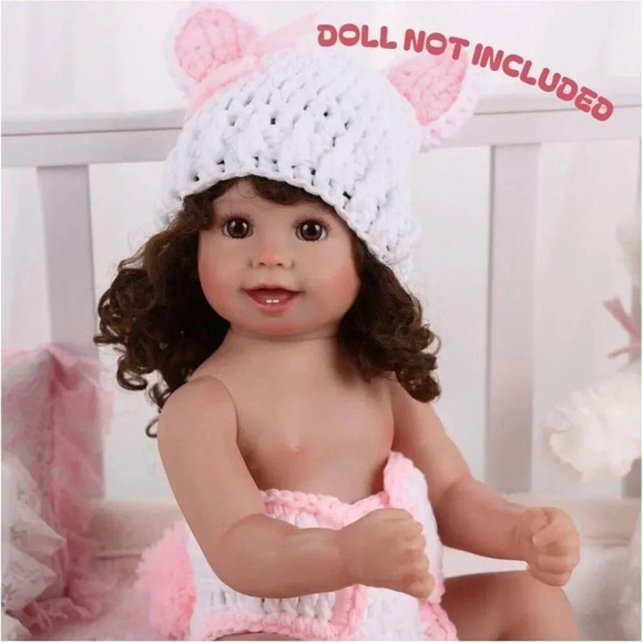 BABESIDE 2Pcs Reborn Bunny Hat and Diaper Cover for 17-20 Inch Baby Dolls - Picture 2 of 12